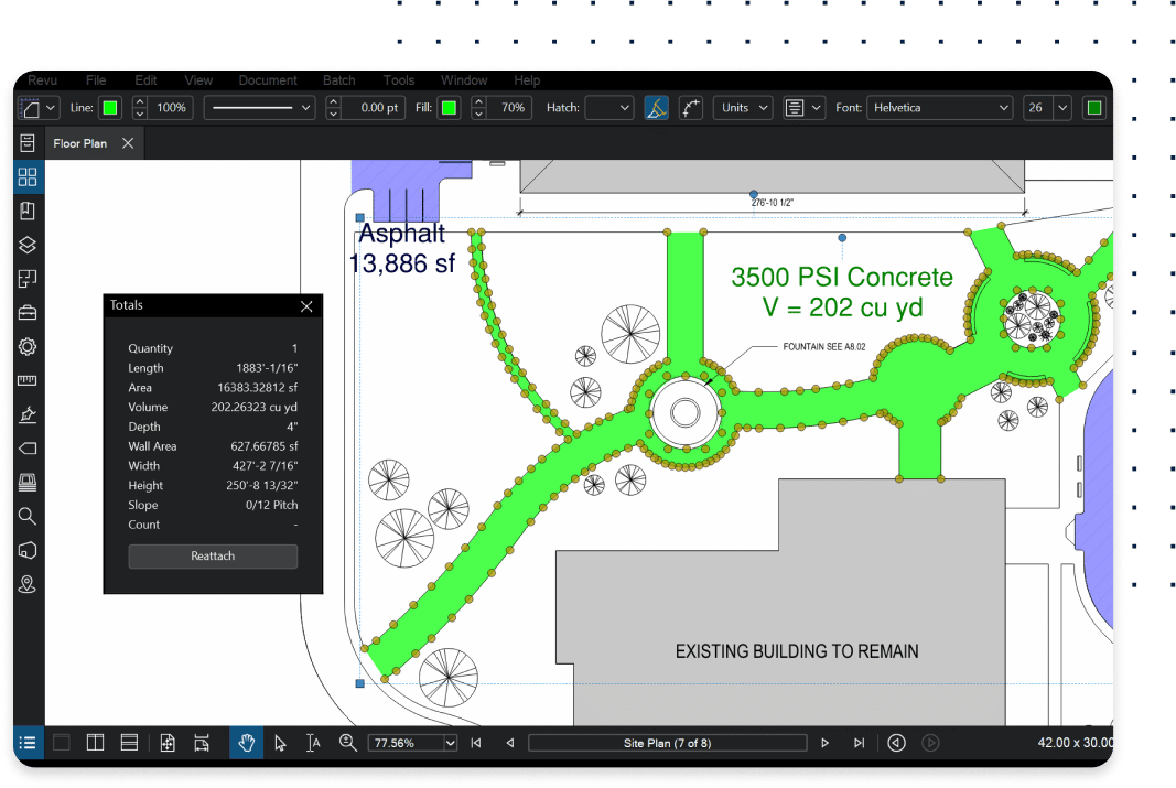 Quantity Surveys and Estimation with precise measurements in Revu software