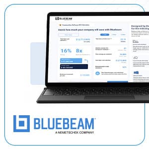 Bluebeam ROI Calculator shown on a laptop