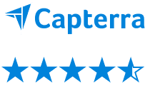 Logo von Capterra und Bewertung der Bluebeam Software