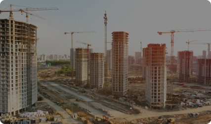 Skyscrapers under construction