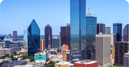 Dallas Bluebeam-kontorplacering skyline