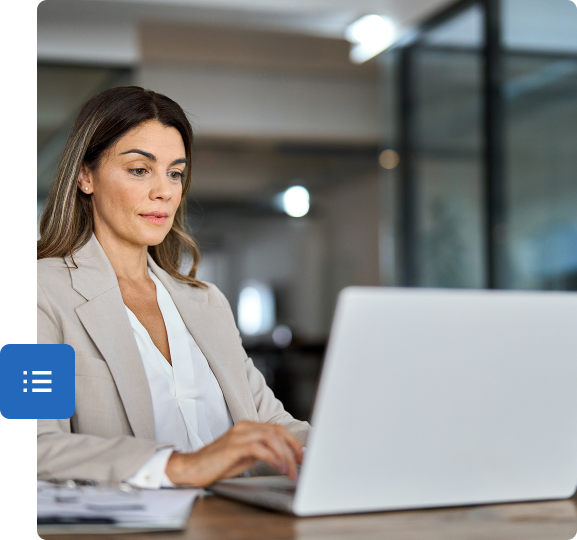 Office professional on laptop