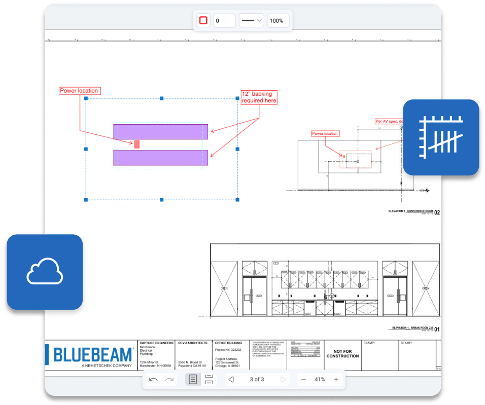 Bluebeam Revu -rakennusohjelmisto ja suunnitelmamerkinnät