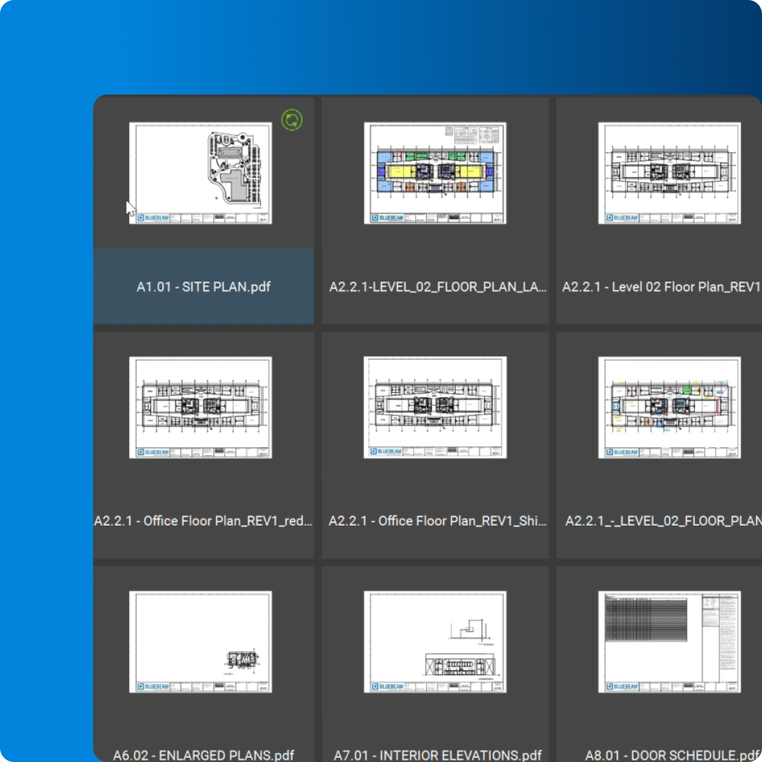 Screenshot of drawing set in Bluebeam Revu