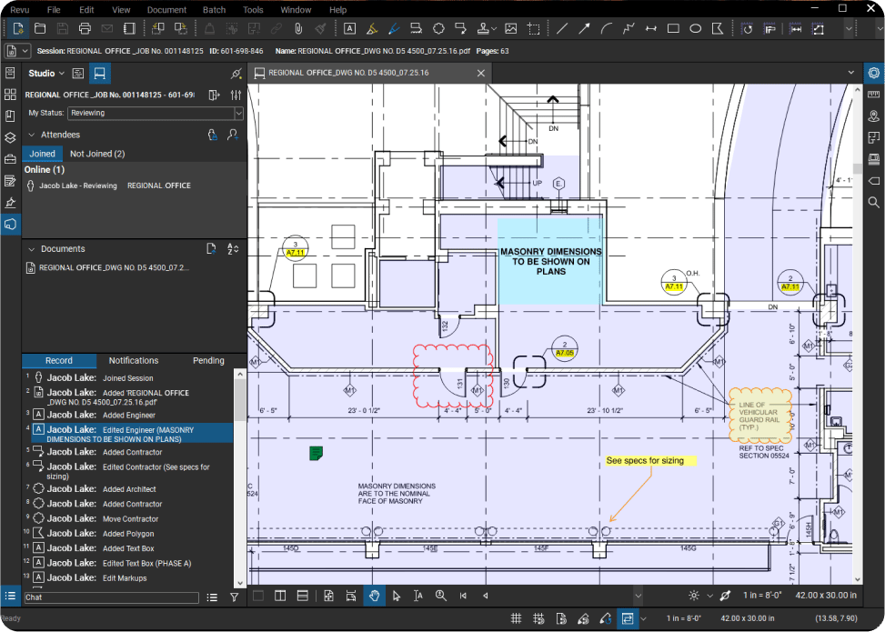 Gjennomgang av konstruksjonsdesign og QA/QC Revu Studio-økten