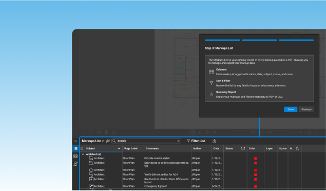 Screenshot of the Bluebeam Revu UI