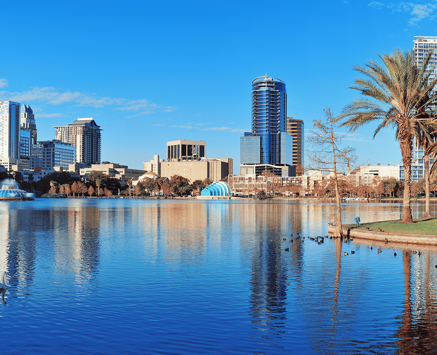 Orlando skyline from Lake Eola