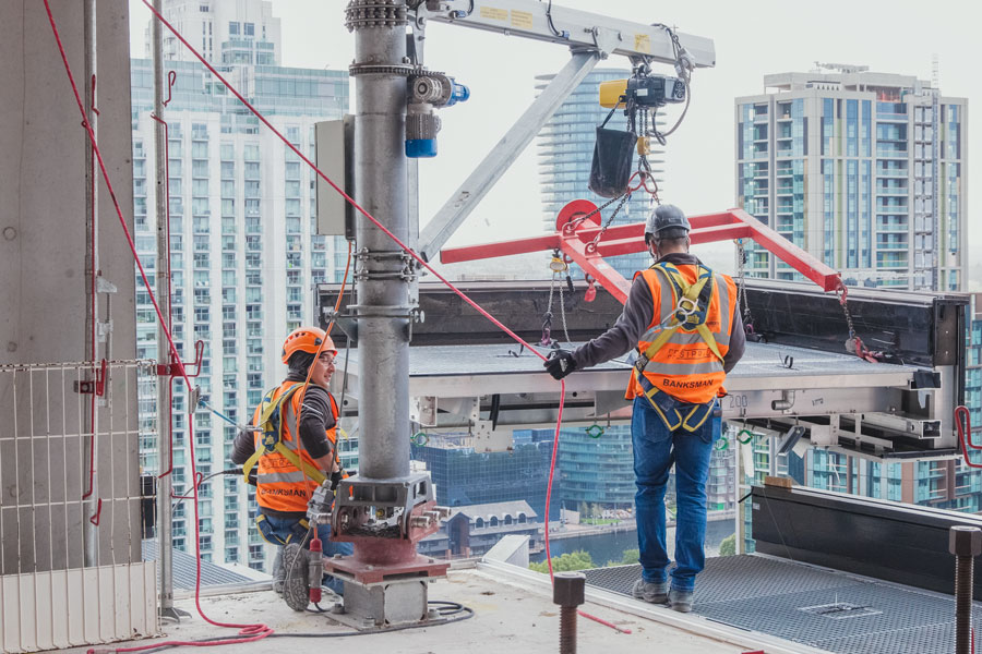 men working on construction site