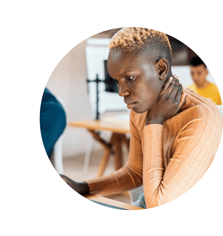 Woman Working in on laptop in office in architecture engineering construction