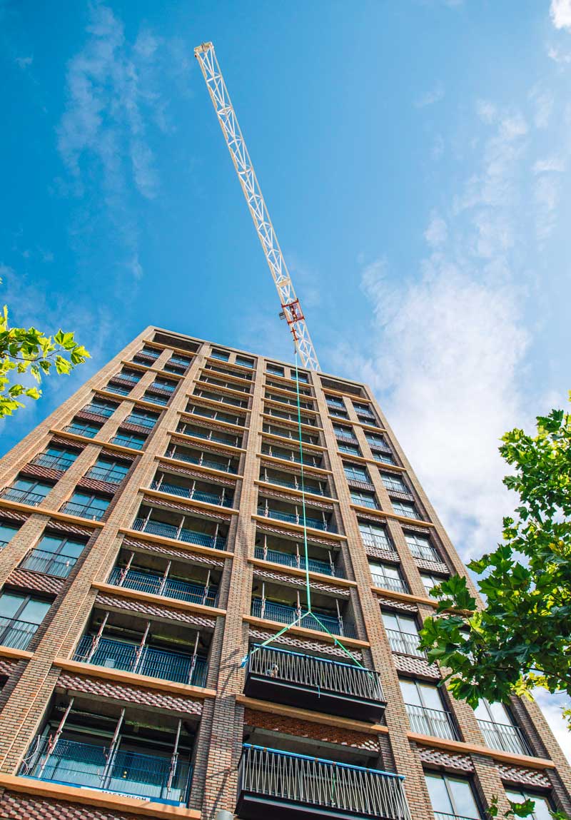 crane and tall building