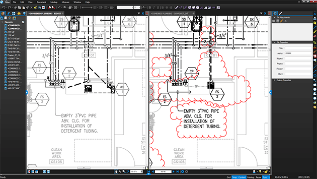 marked up digital blueprint