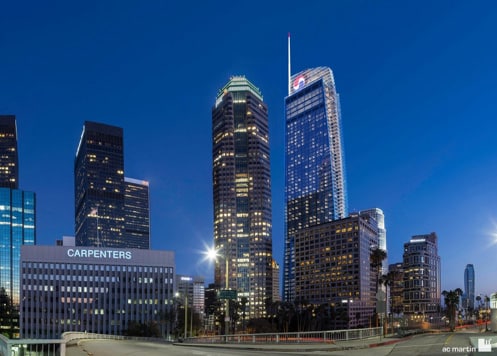 office skyline at night