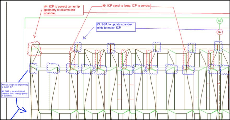 marked up design and fabrication model