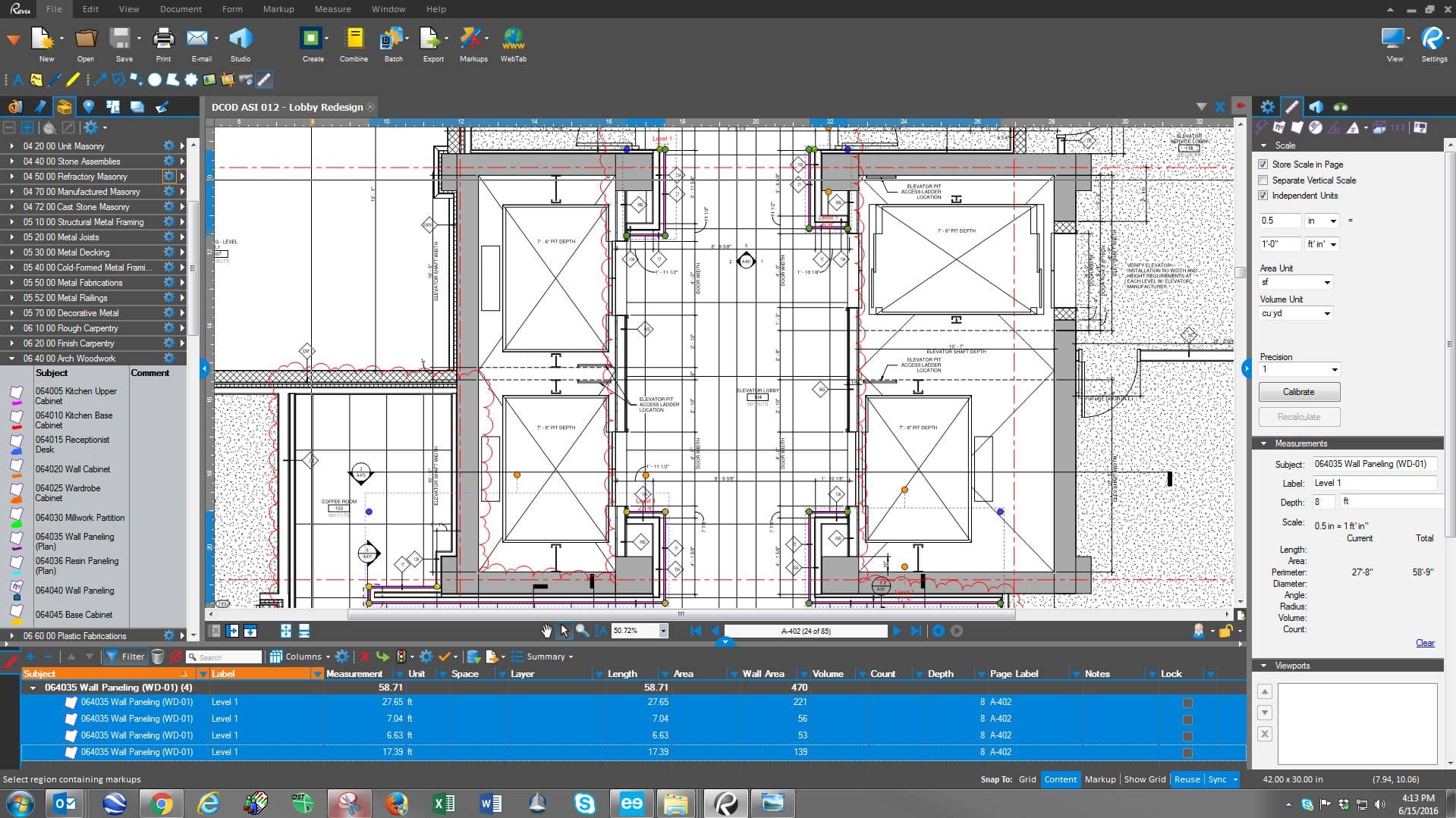 Bluebeam Revu interface