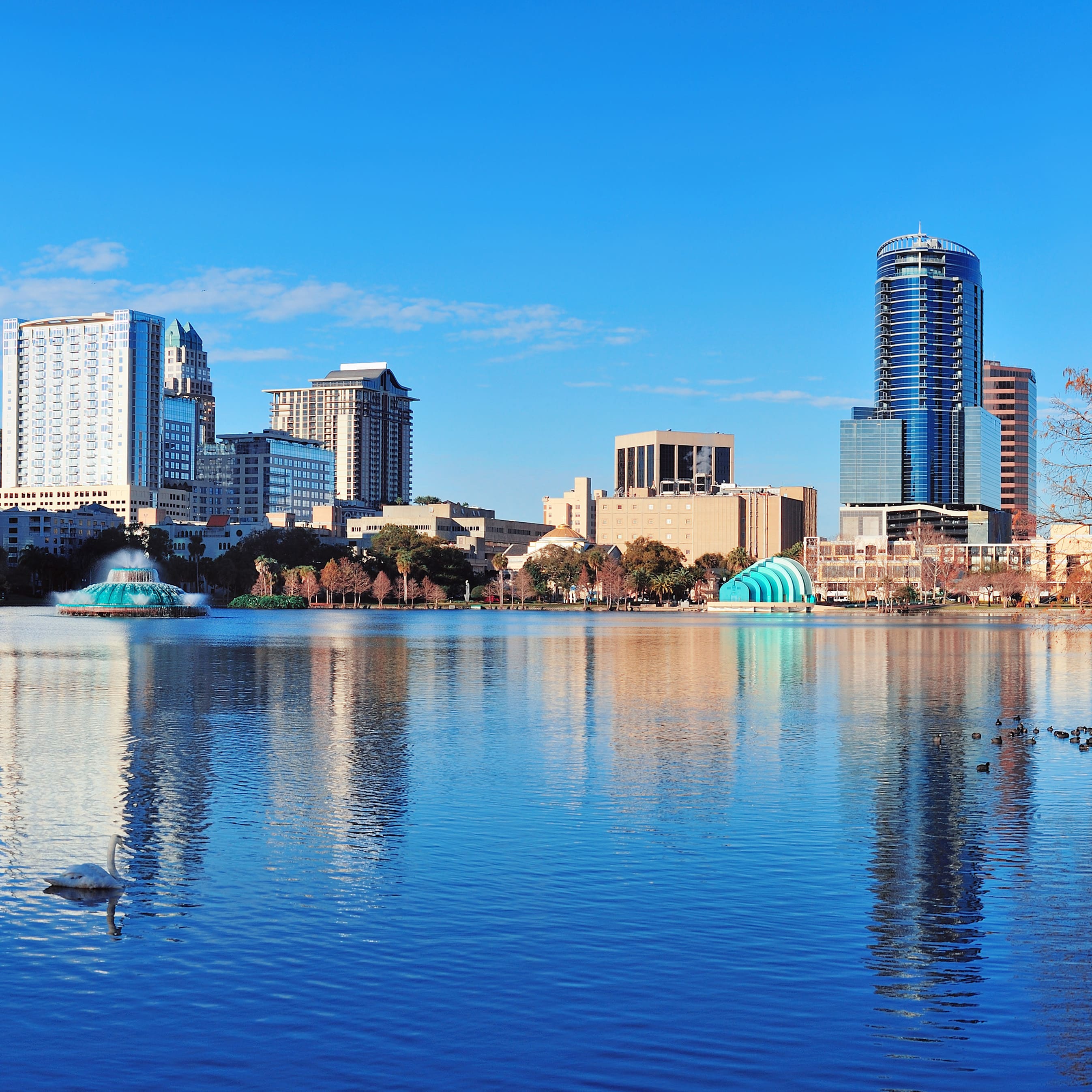 Orlando skyline from Lake Eola