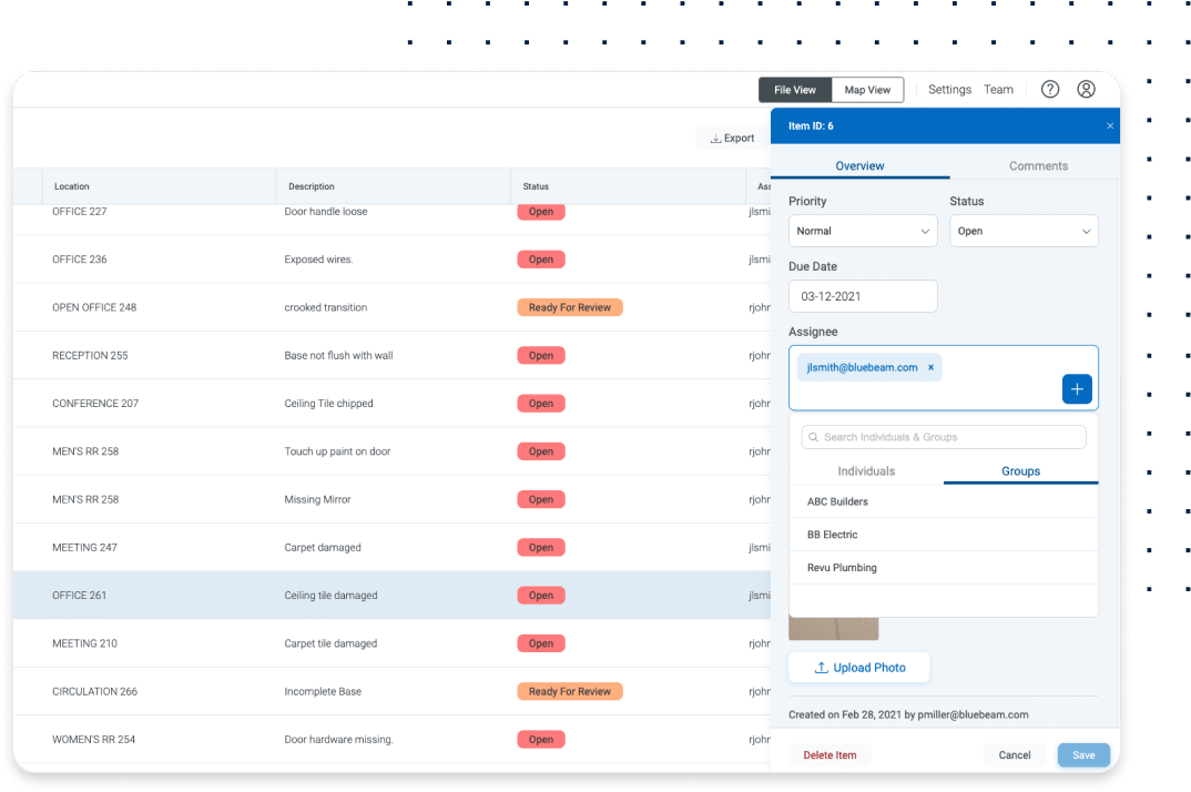 Construction Software for Punch Lists Bluebeam