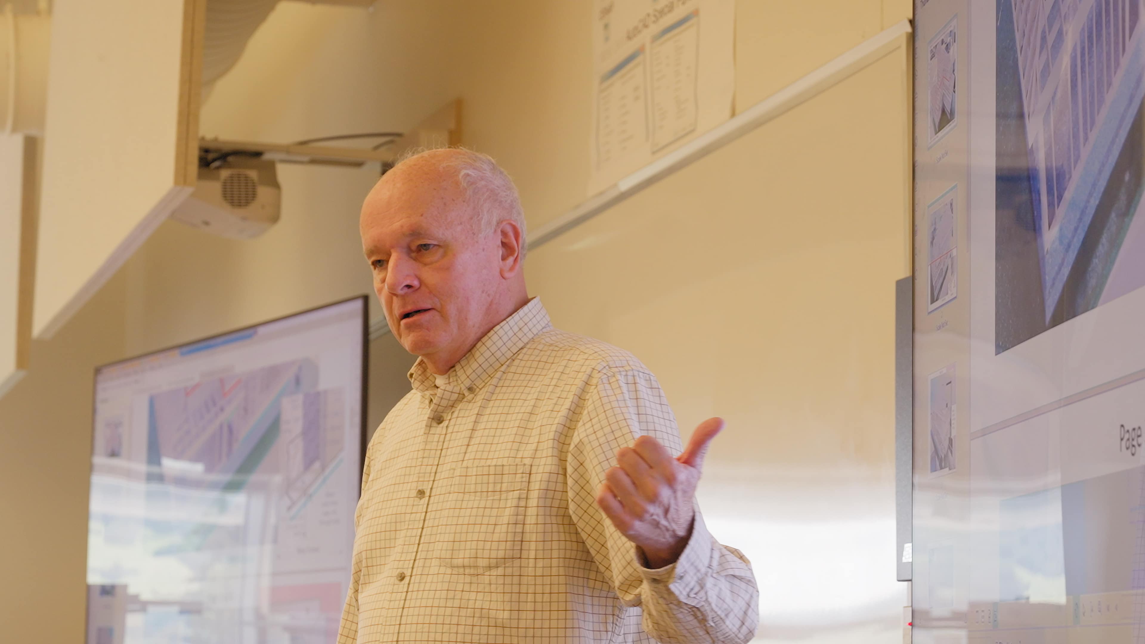 Cal Poly construction management professor Paul Weber in the classroom