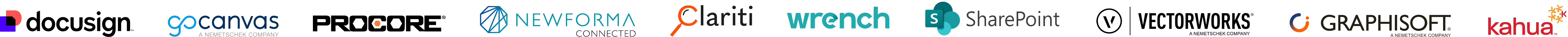 Logos of Applications that integrate with Bluebeam