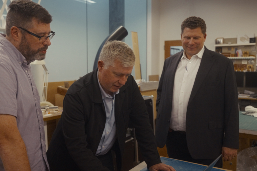 Members of the ZGF project team collaborating in the studio