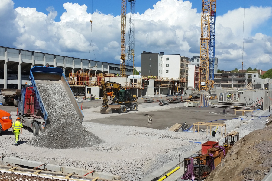 Construction beside the football arena in Norrköping